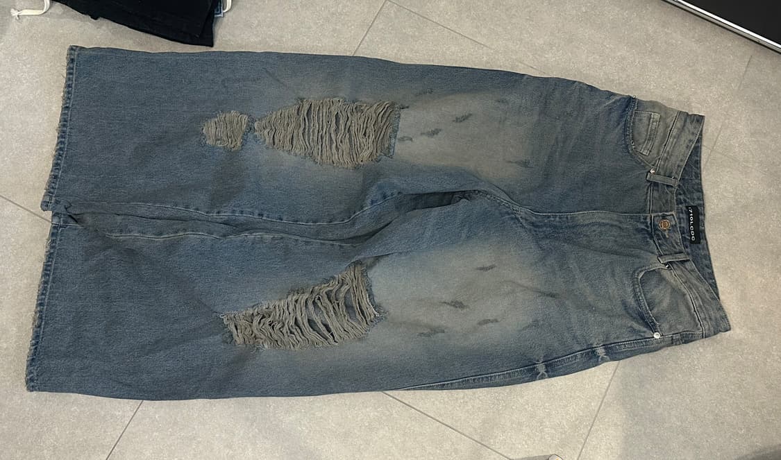 S) 엘씨디씨 디스트레스 와이드 레그 데님  상품이미지3