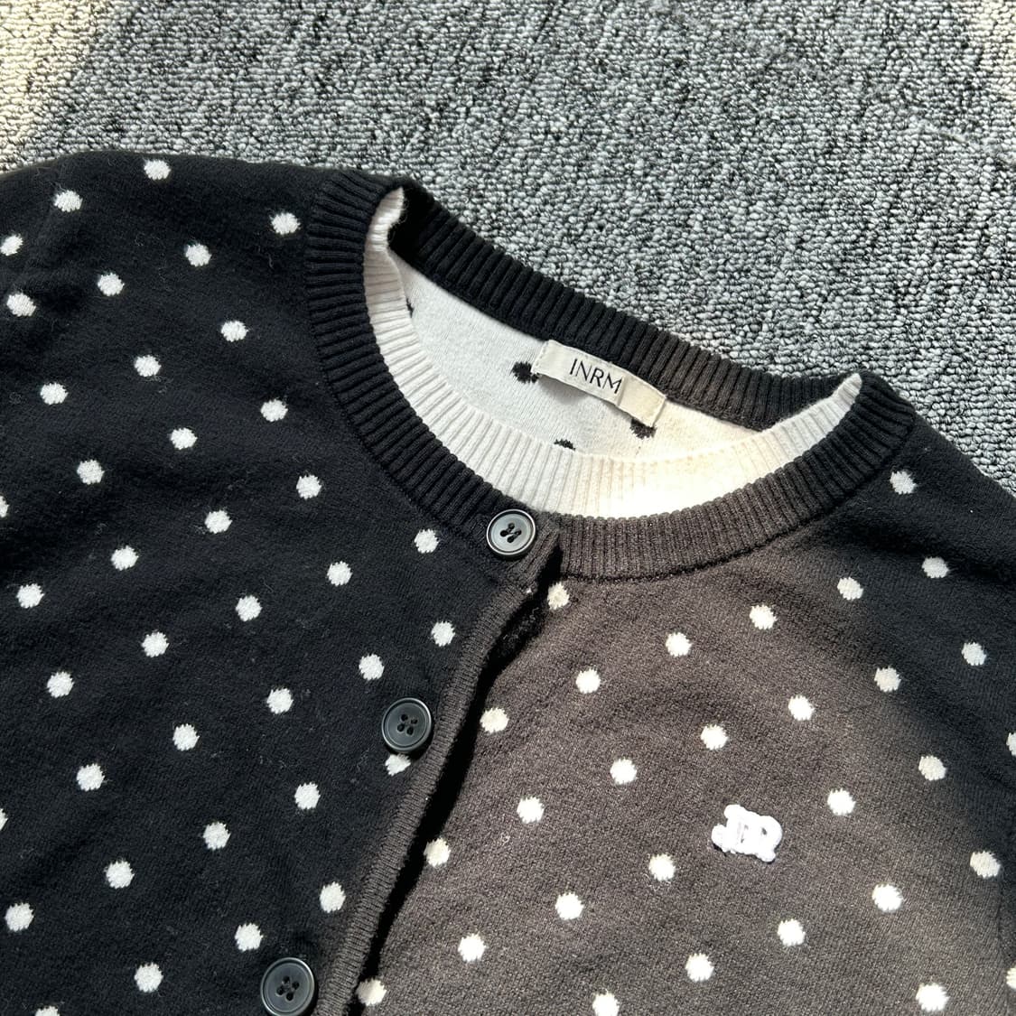 빈티지 땡땡이 도트 레이어드 가디건 상품이미지4