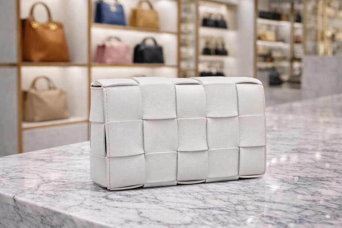 [A급] 보테가베네타 카세트 램스킨 화이트 판매합니다!!! 상품이미지1