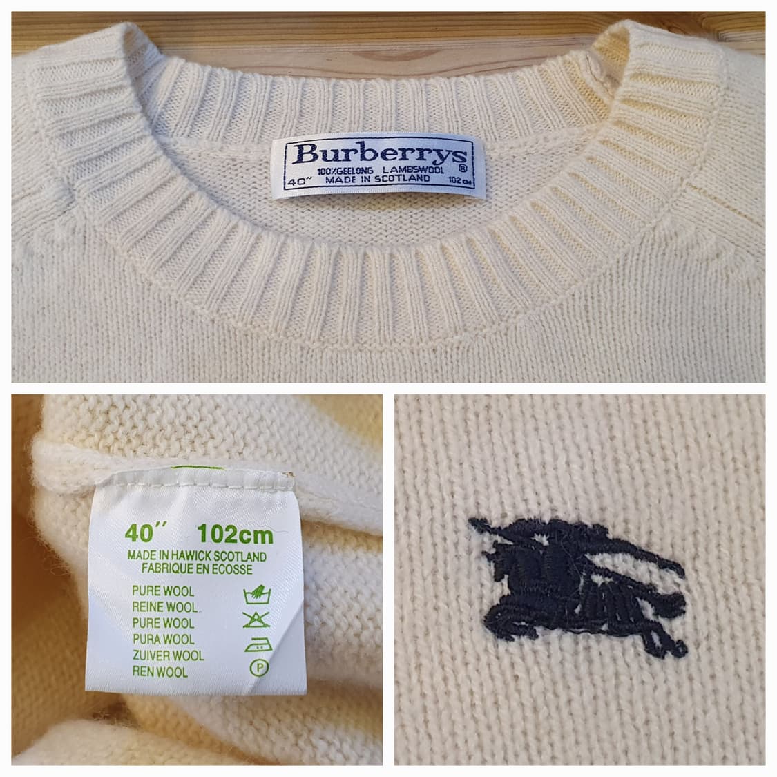 100.버버리 아이보리 울니트 상품이미지6