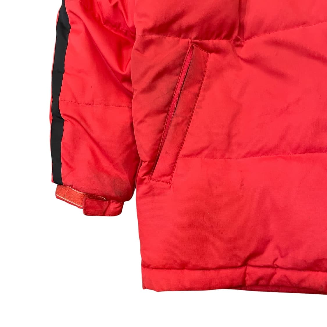 아디다스 레드 블랙삼선 덕다운 패딩 점퍼 95 상품이미지5