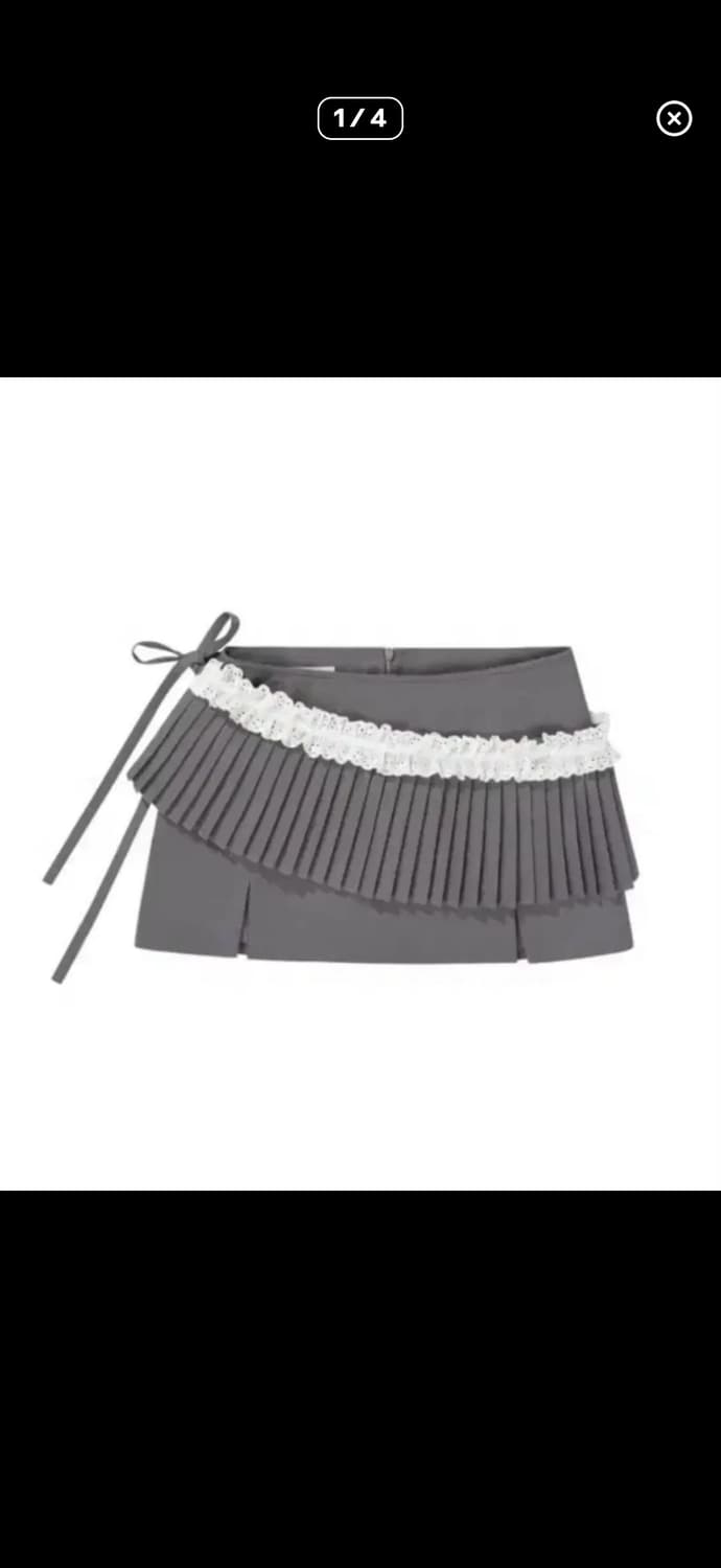 오모모 투웨이 리본 플레츠 스커트 상품이미지1