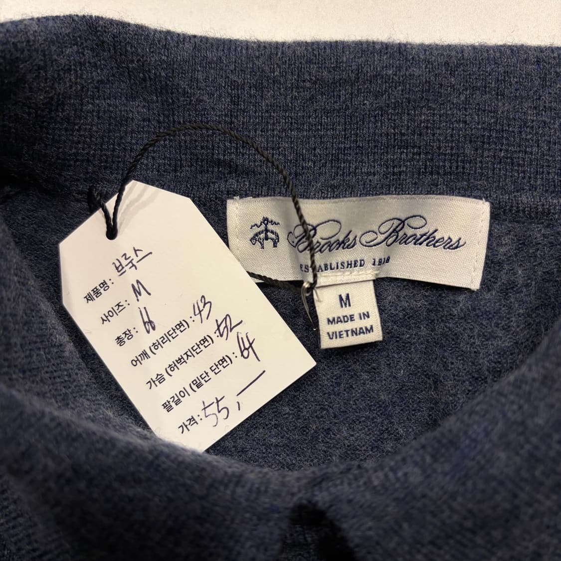 [M] 브룩스브라더스 네이비 울 폴로 니트 스웨터 D430 상품이미지4