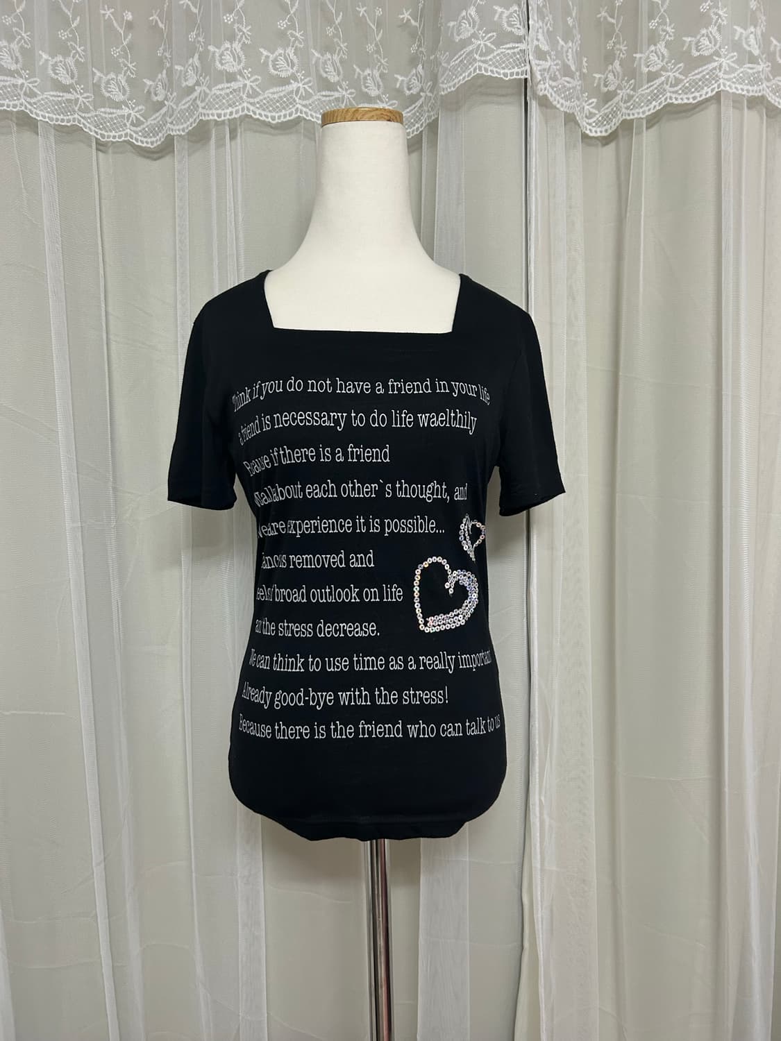 빈티지 레터링 스펭글 디테일 로걀탑 Y2K 상품이미지1