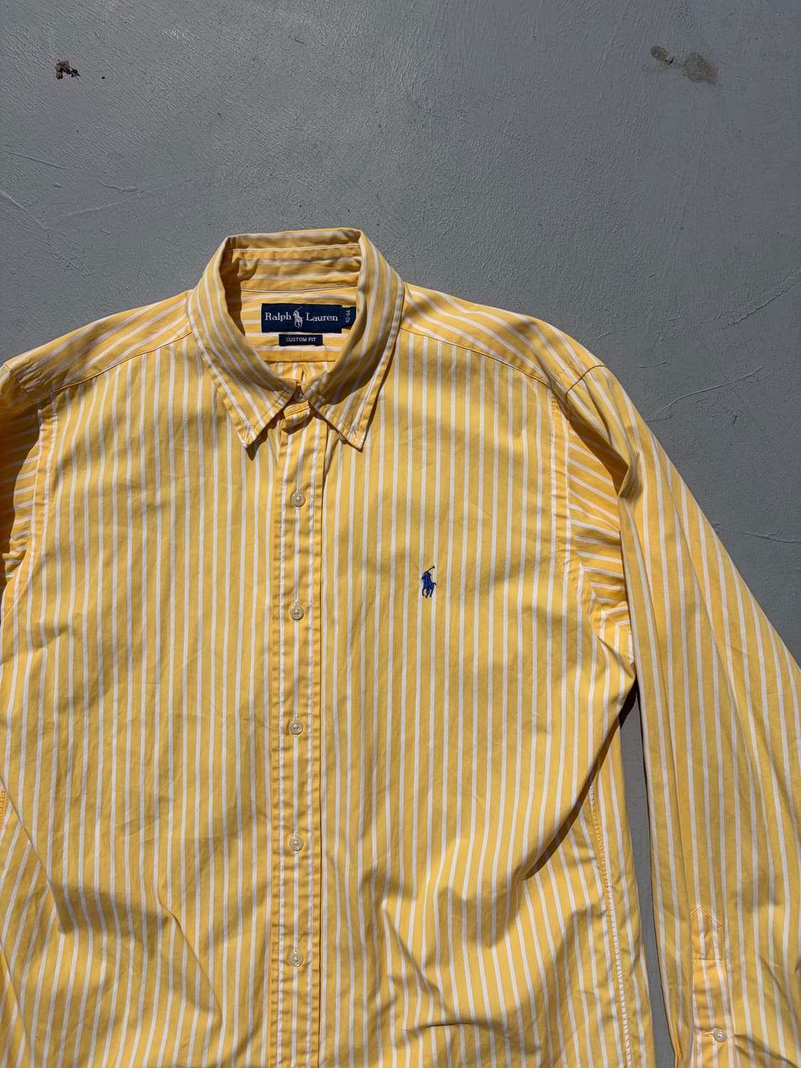 폴로 랄프로렌 커스텀핏 옐로우 스트라이프 셔츠 상품이미지2