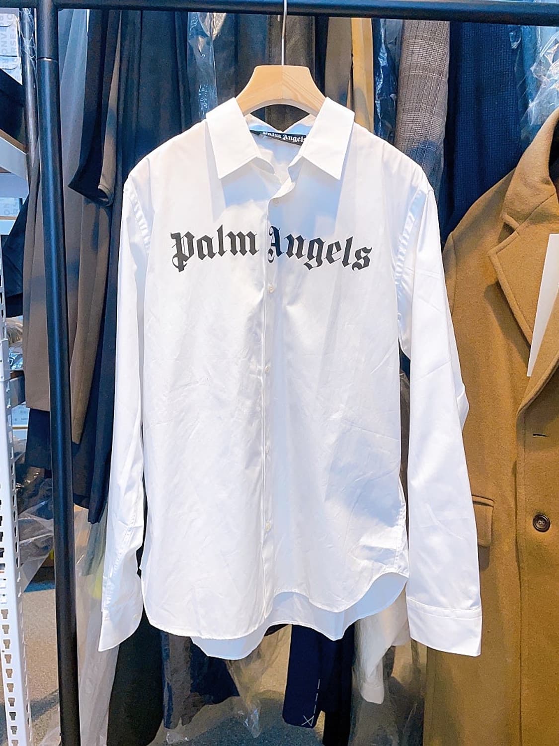 (정품/새상품) 팜 엔젤스 공용 레터링 화이트 셔츠 상품이미지1