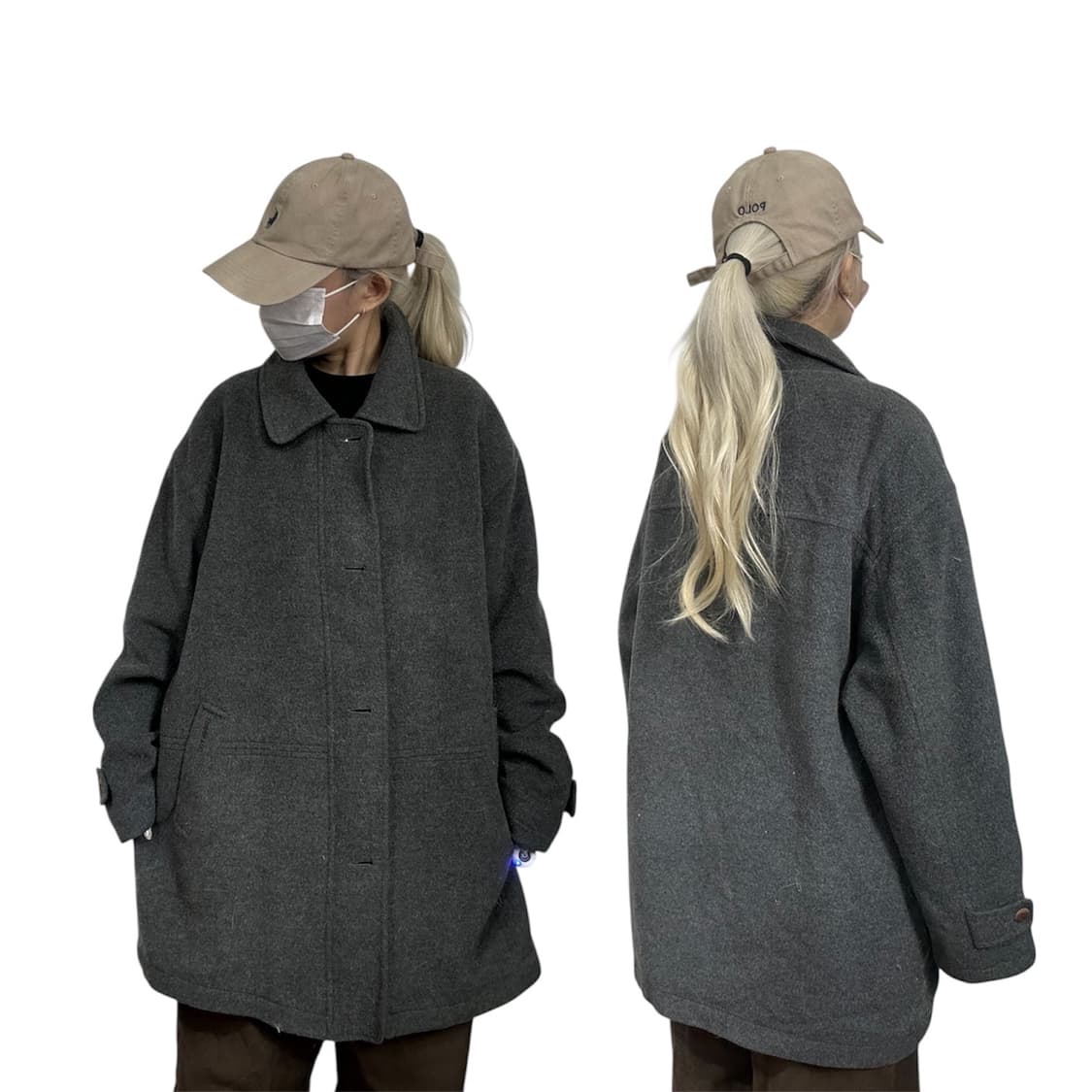 런던 포그 차콜 울 모직 싱글 코트 105 상품이미지1