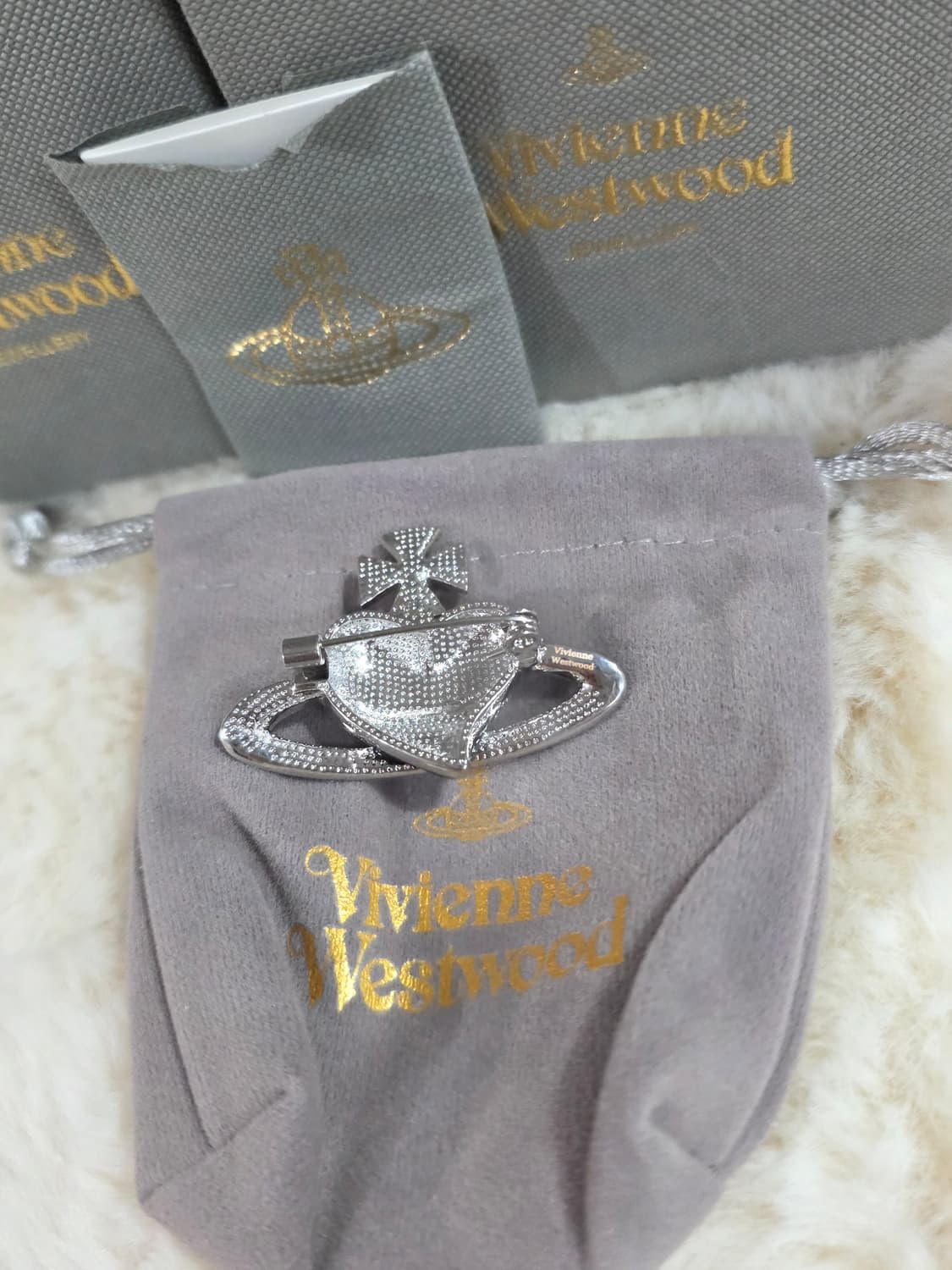 빈티지 비비안웨스트우드 블랙실버 브로치 상품이미지4