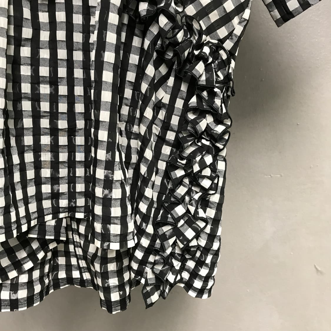 MSGM 체크 반팔 블라우스 42(W) 상품이미지4