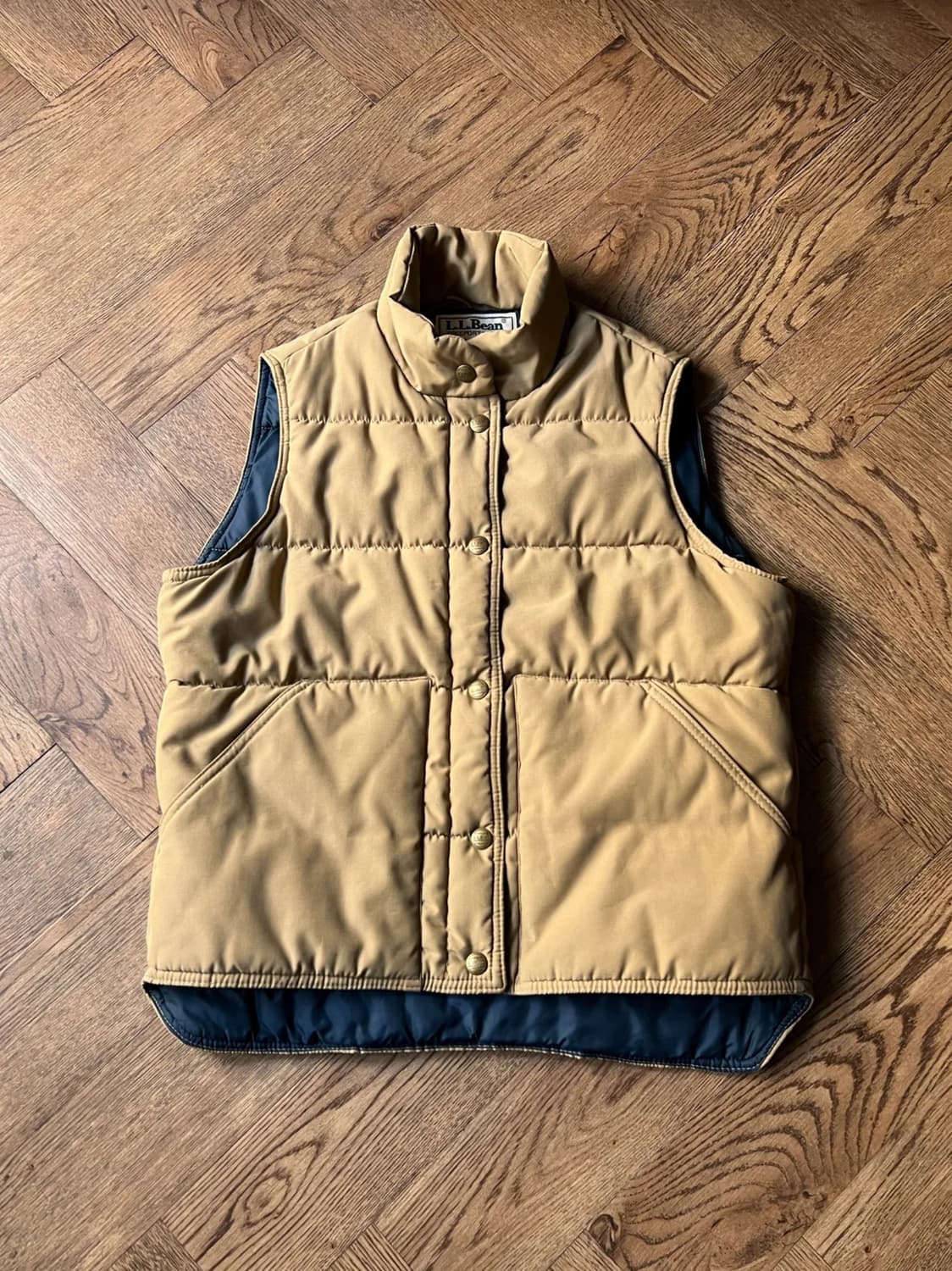 [S]80's 엘엘빈 USA 베이지 다운 패딩 베스트 상품이미지1