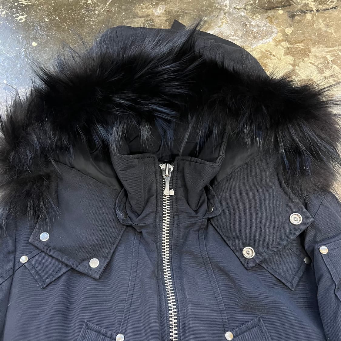 XS) 무스너클 블랙 퍼 다운 패딩 점퍼 상품이미지4