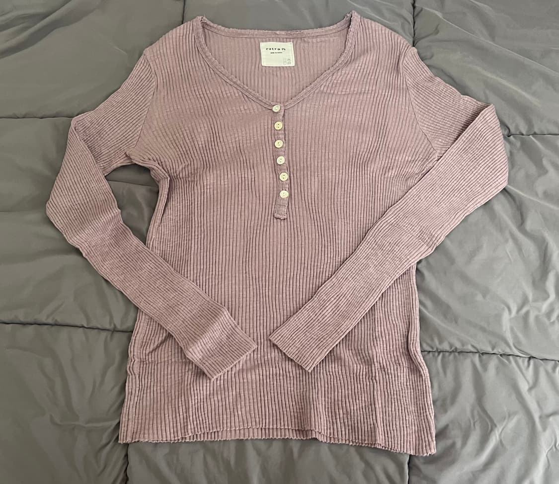 나의나인 이즈이즈 버튼 티 롱슬리브 상품이미지3