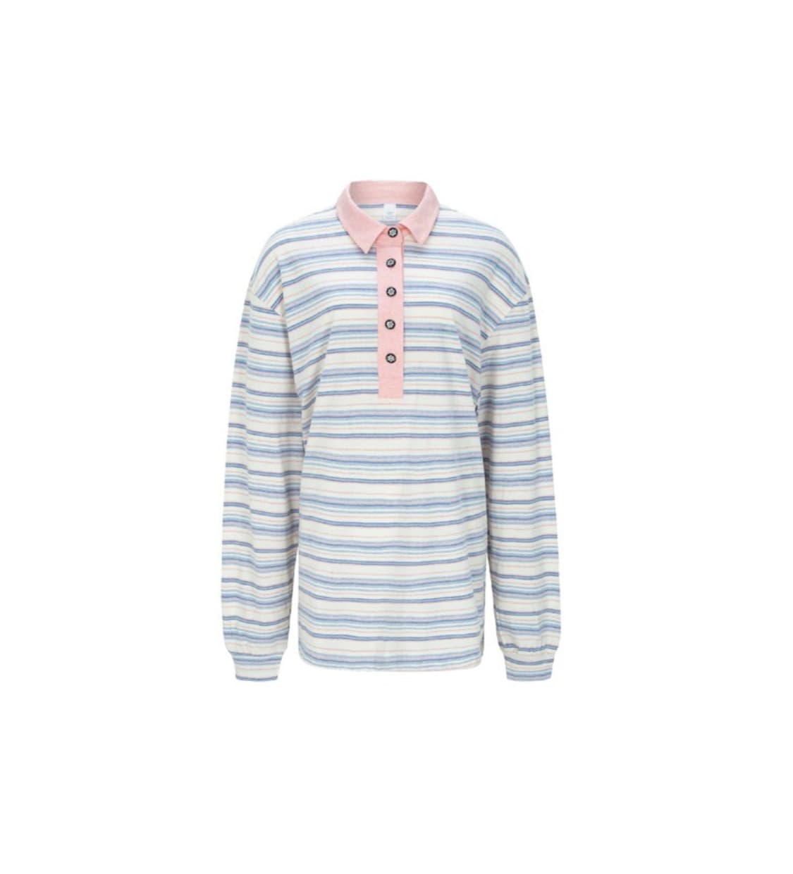 민지에나 히비스커스 스트라이프 티셔츠 슬리브리스 스크런치 세트 블루 상품이미지4