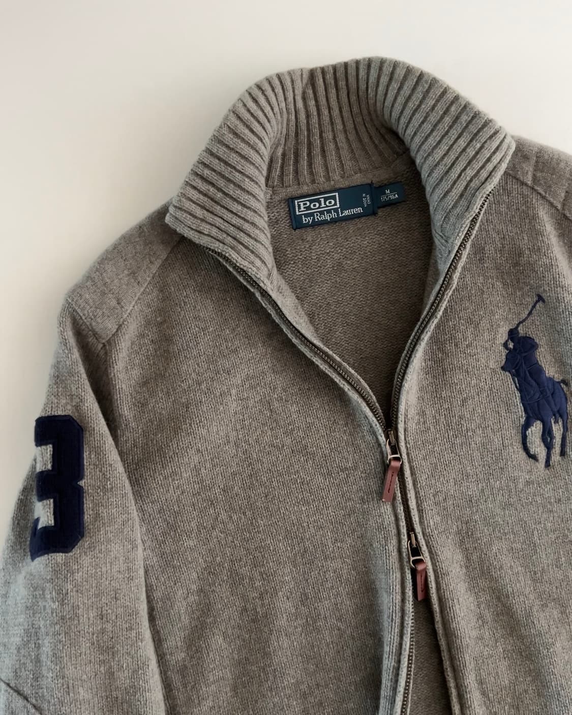 폴로 랄프로렌 빅포니 투웨이 울 니트 집업 M 상품이미지4