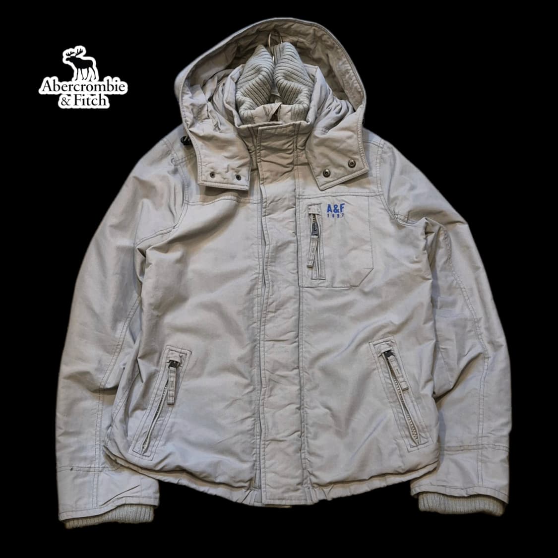 실사이즈-XL(착샷잇음) 아베크롬비 그레이 후드자켓 상품이미지1