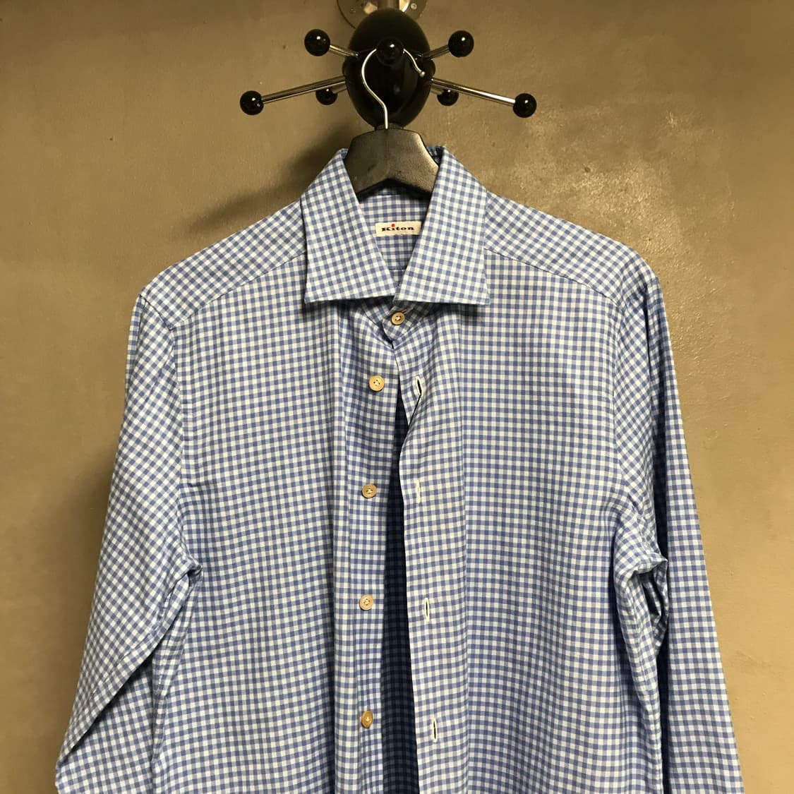 키톤 깅엄 체크 셔츠 블루 15/40 상품이미지2