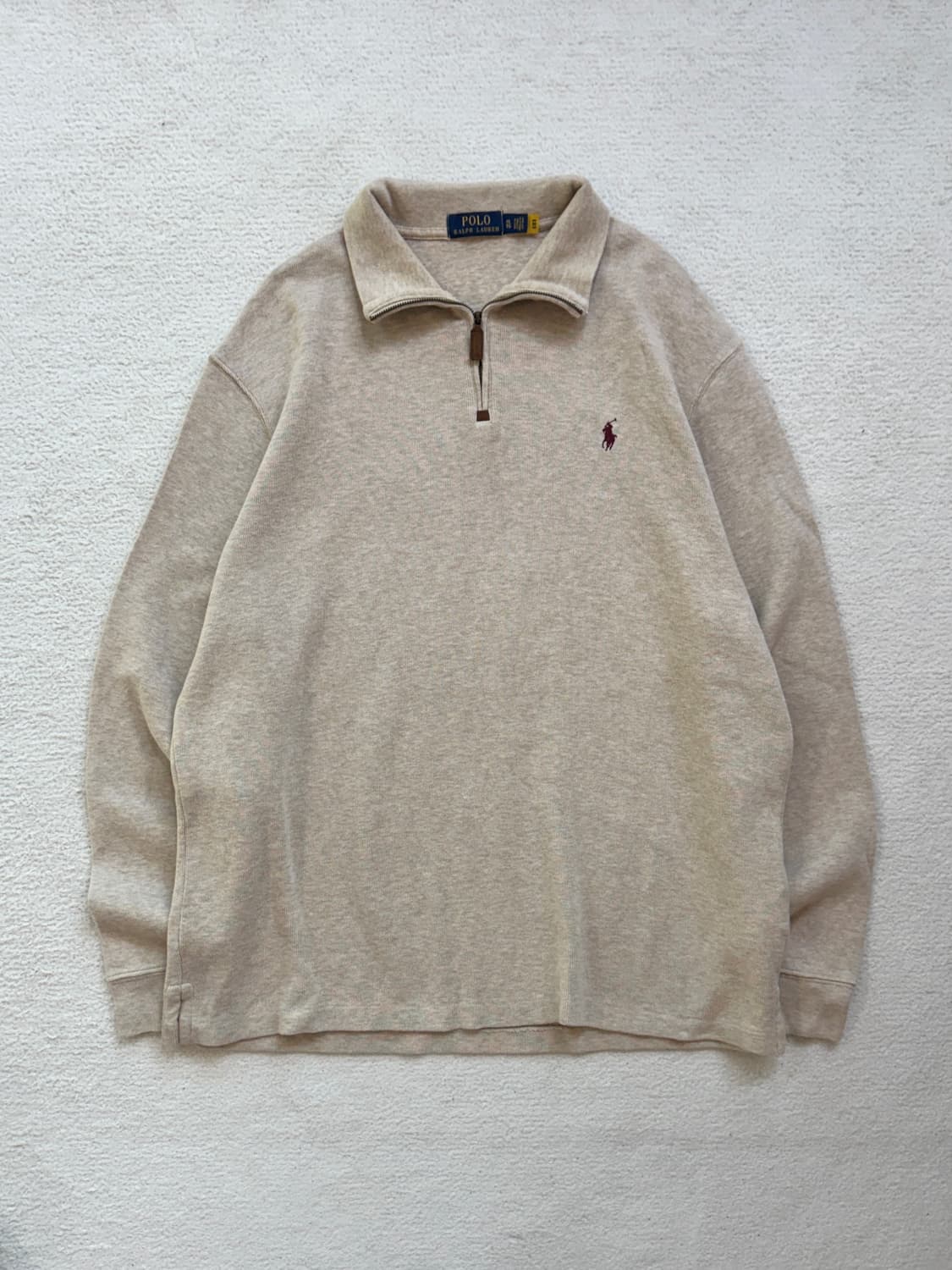 QR 신형 폴로 오트밀 반집업니트 상품이미지2