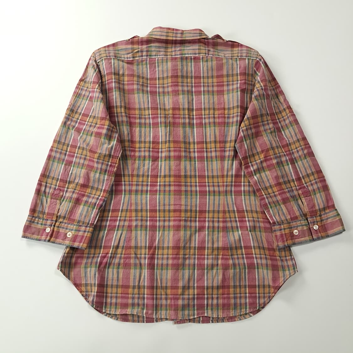 CK207 XL 폴로 90s 핑크 마드라스체크 유틸리티 셔츠 남방 상품이미지7
