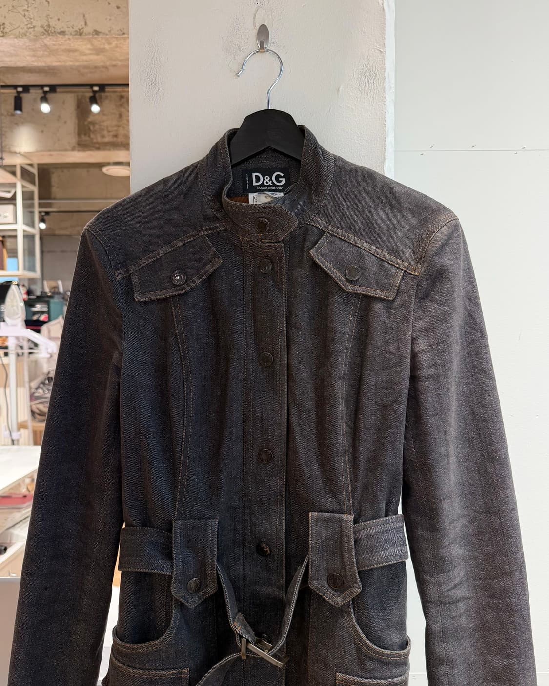 돌체앤가바나 그레이 데님 벨티드 자켓  상품이미지3