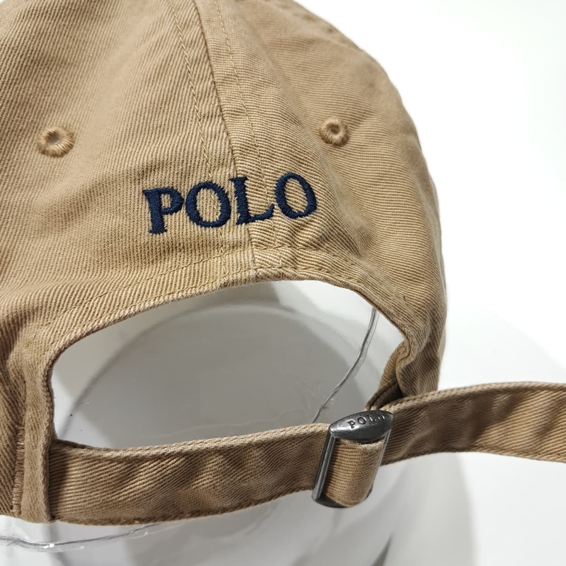 CL553 폴로 코튼 다크네이비 자수 베이지 볼캡 모자 상품이미지6