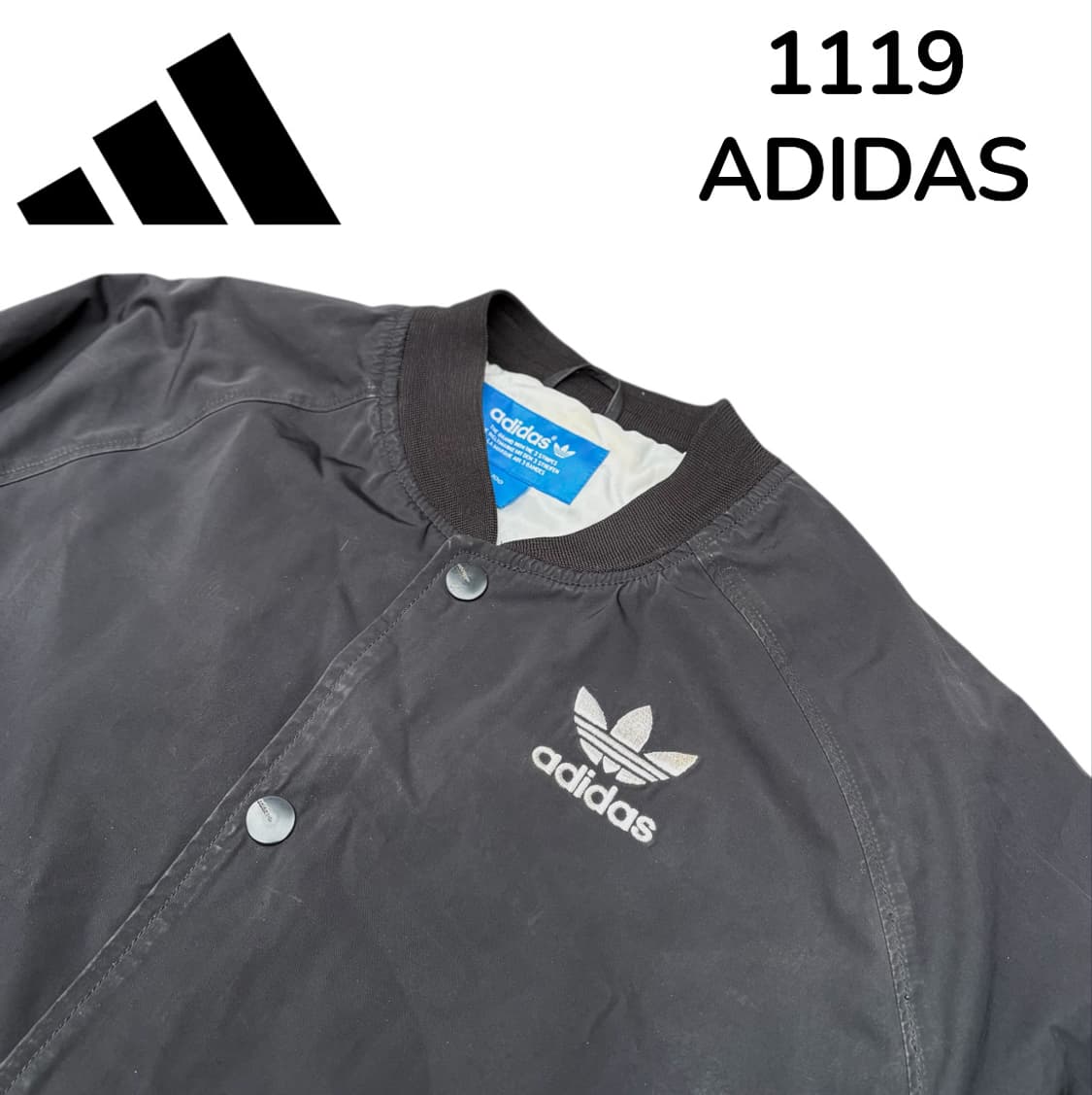 아디다스 자수 블루종 면 코치자켓 L 상품이미지4