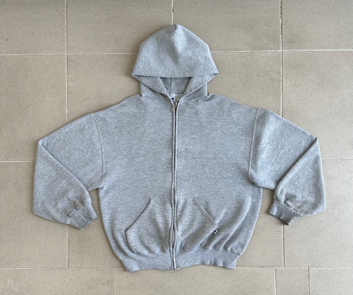 90s 빈티지 러셀 후드집업 그레이 L 상품이미지1