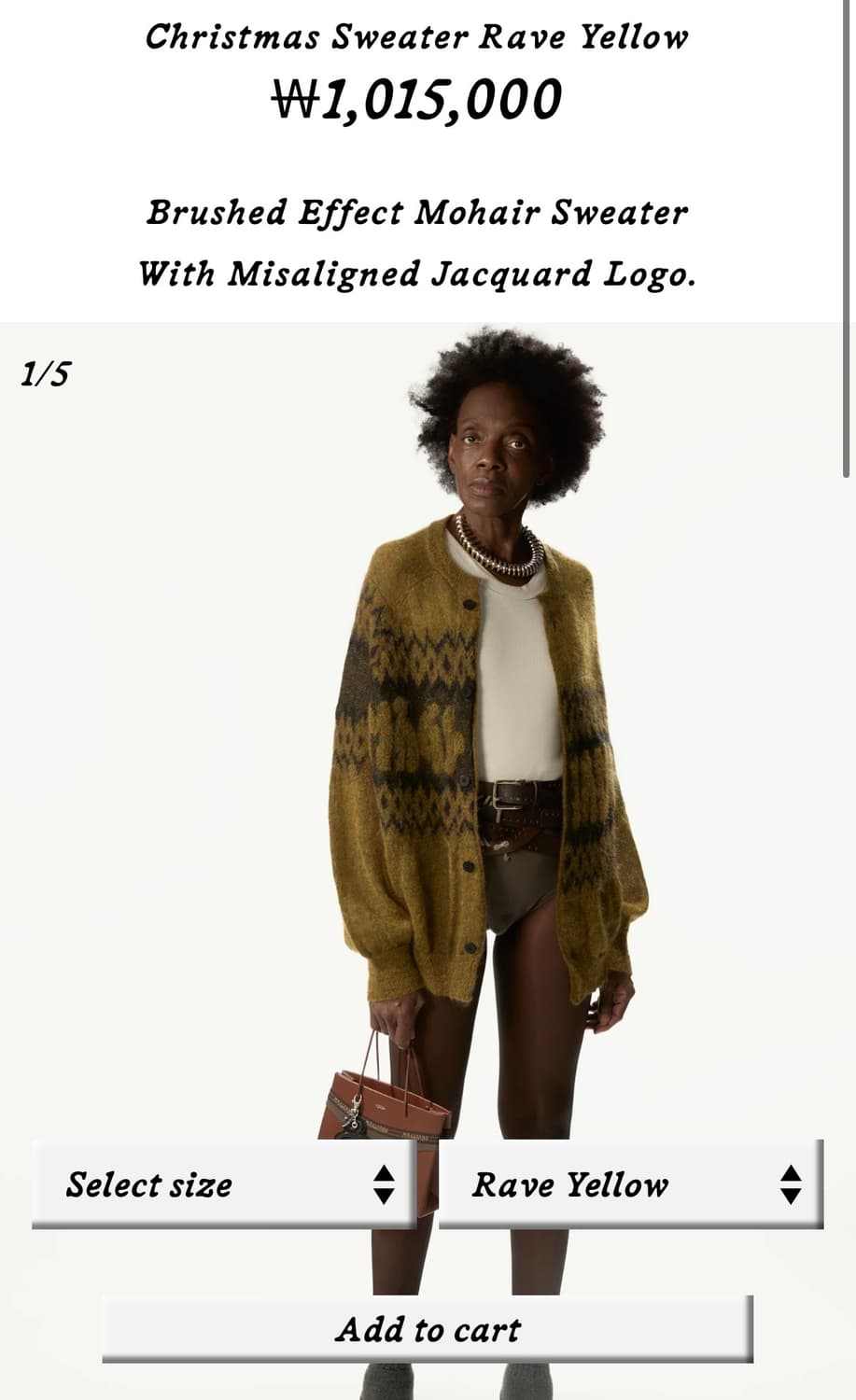 [L]마리아노 25fw 크리스마스 모헤어 가디건/옐로우 상품이미지6