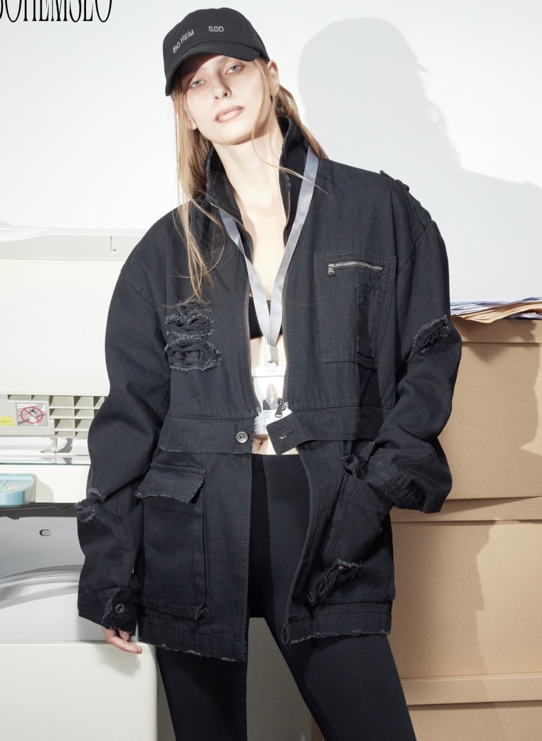 원가 28.6)보헤미안서울 DESTROYED FIELD JACKET 상품이미지1