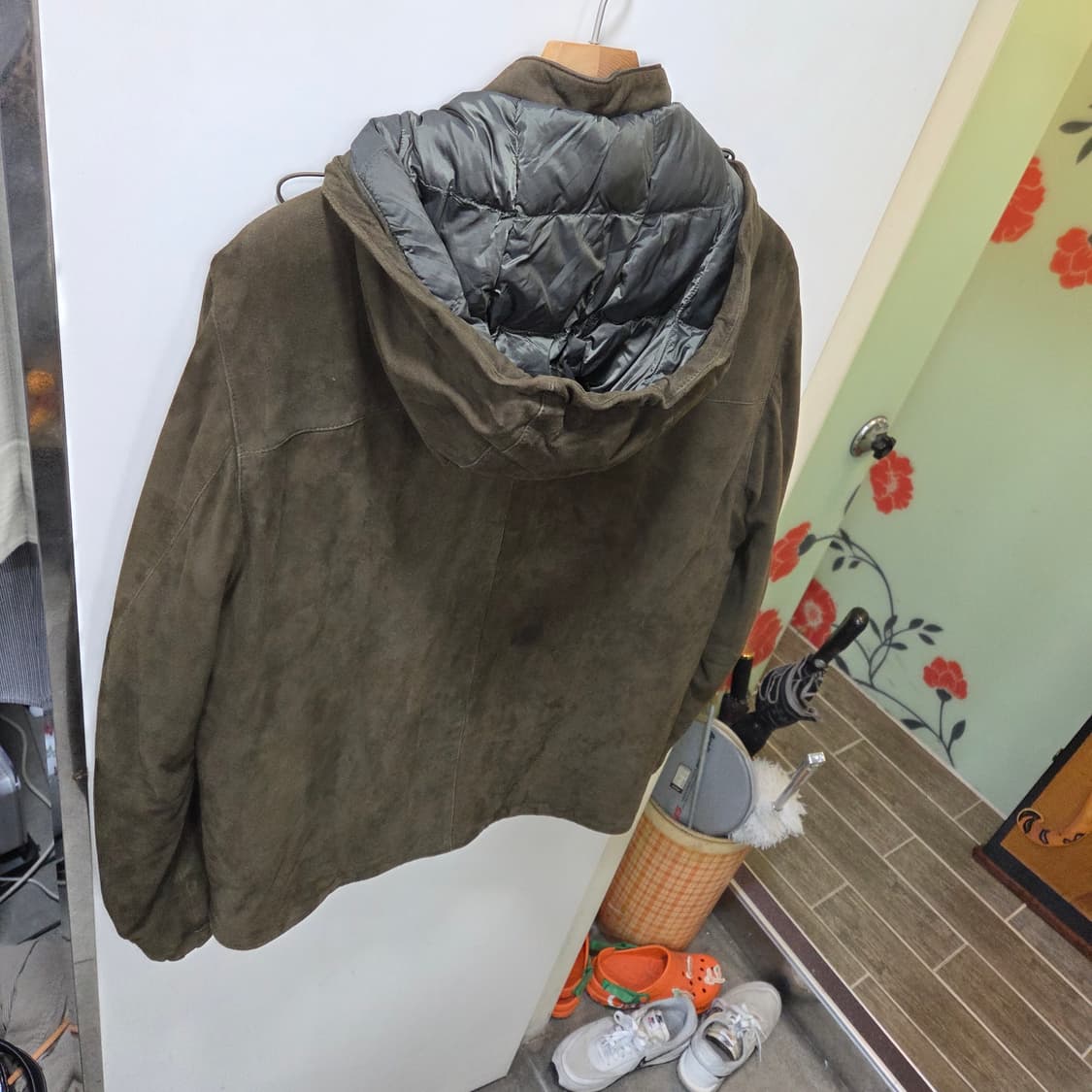 마시모두띠 스웨이드 가죽 후드 패딩 상품이미지3