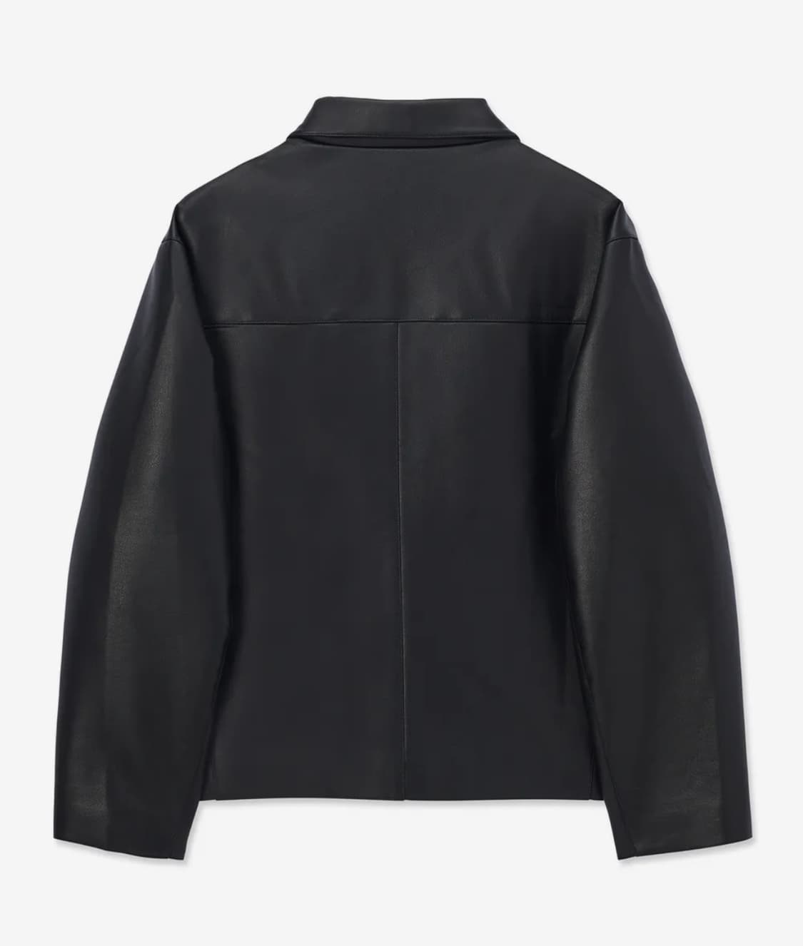 언아웃핏 크롭 비건 레더 자켓 블랙 상품이미지2