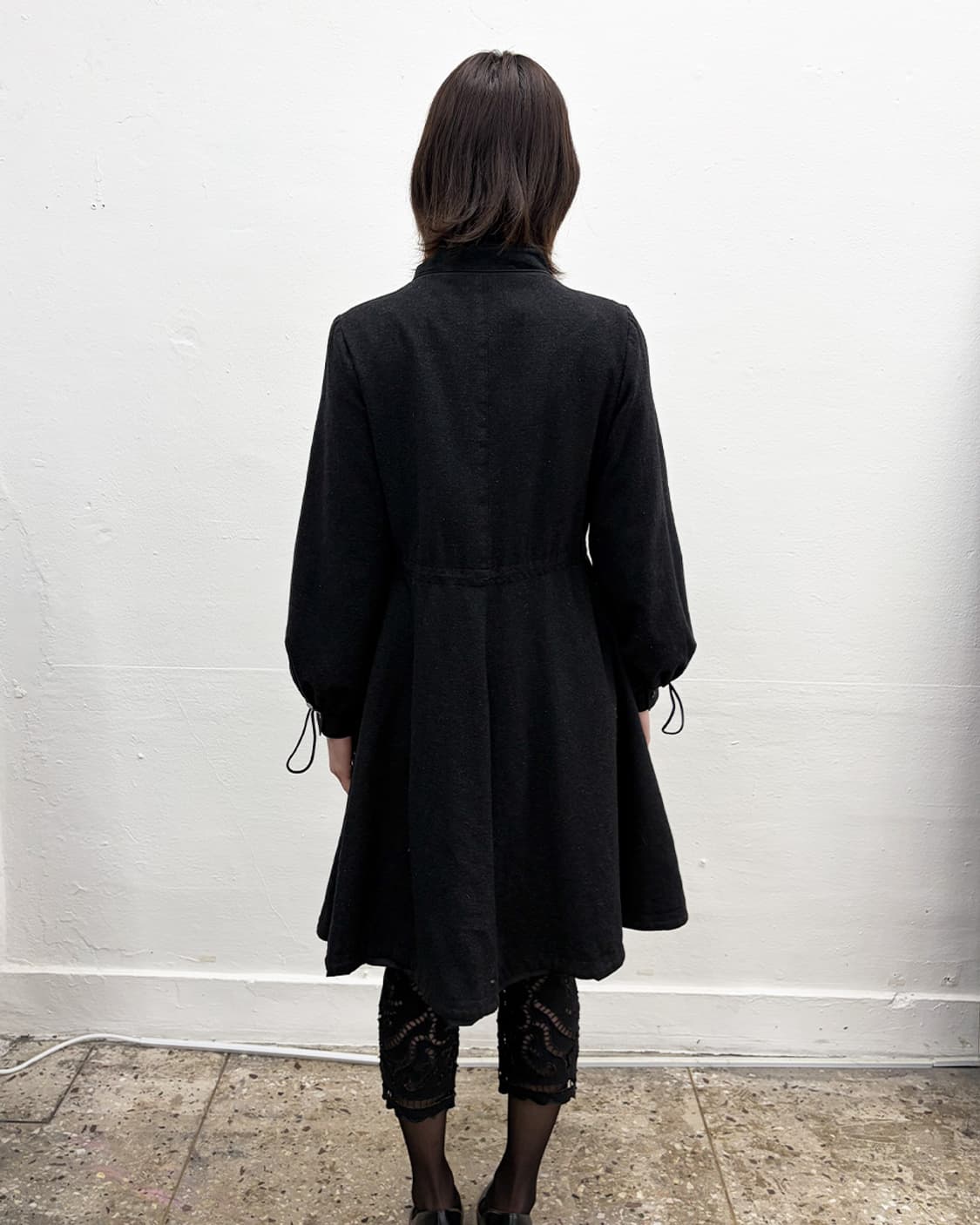 90s 엠포리오 아르마니 프릴 칼라 지퍼 코트 상품이미지2