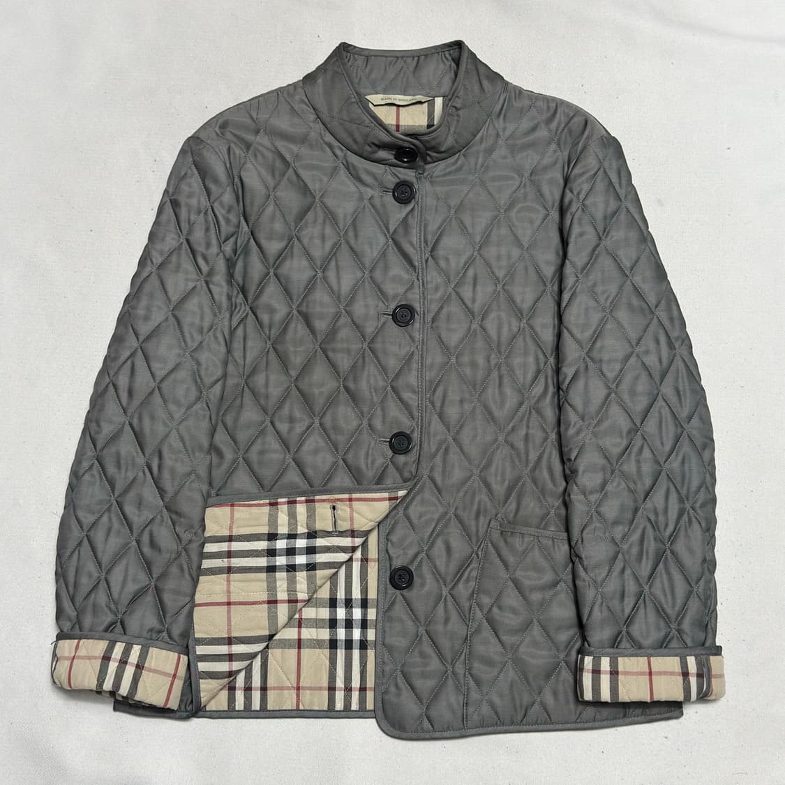 M 버버리 여성용 그레이 퀼팅 자켓 상품이미지2
