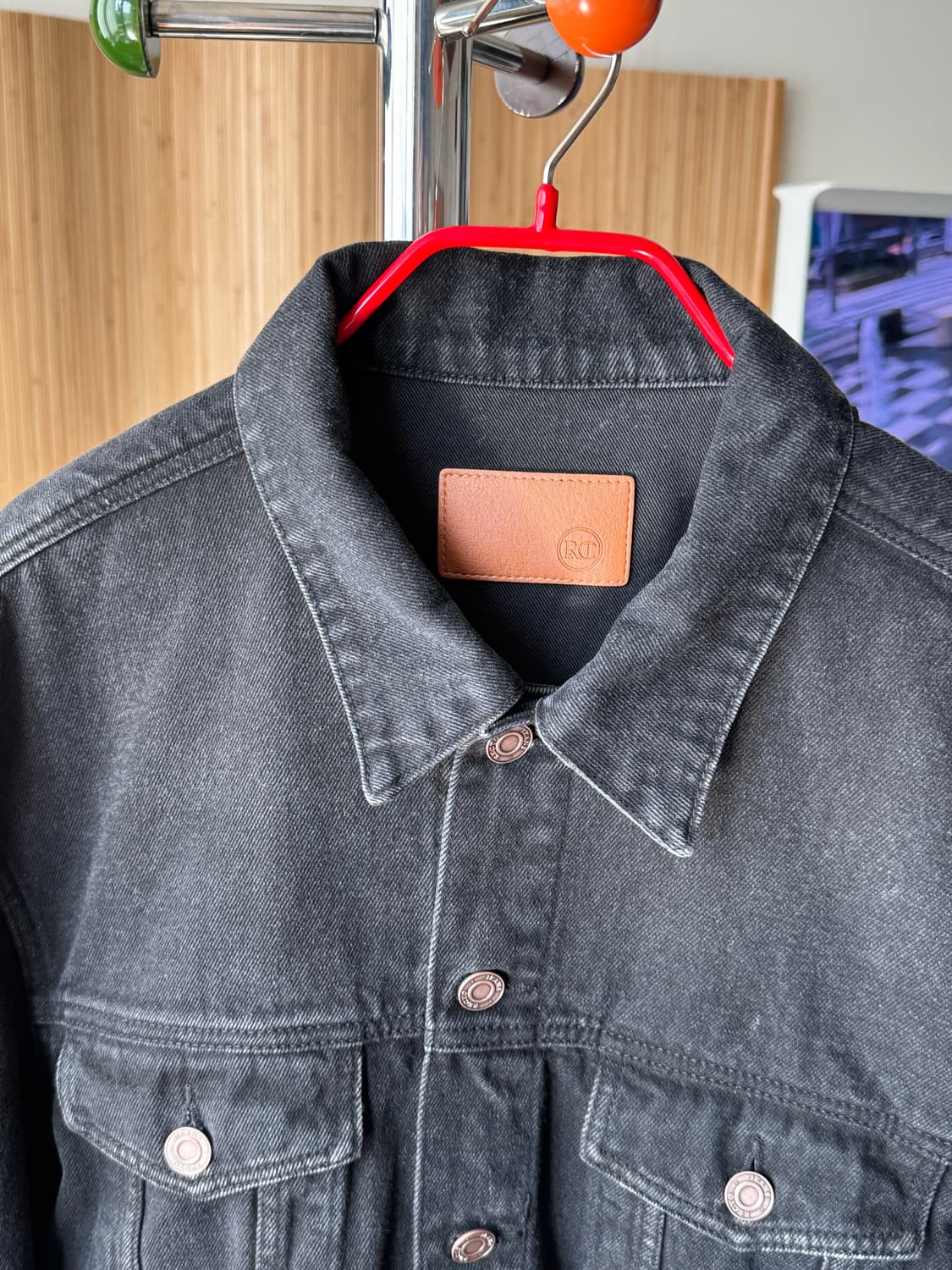 [L] 렉토(RECTO) 빈센트 데님 자켓 - 블랙/워싱블랙 (S급) 상품이미지5