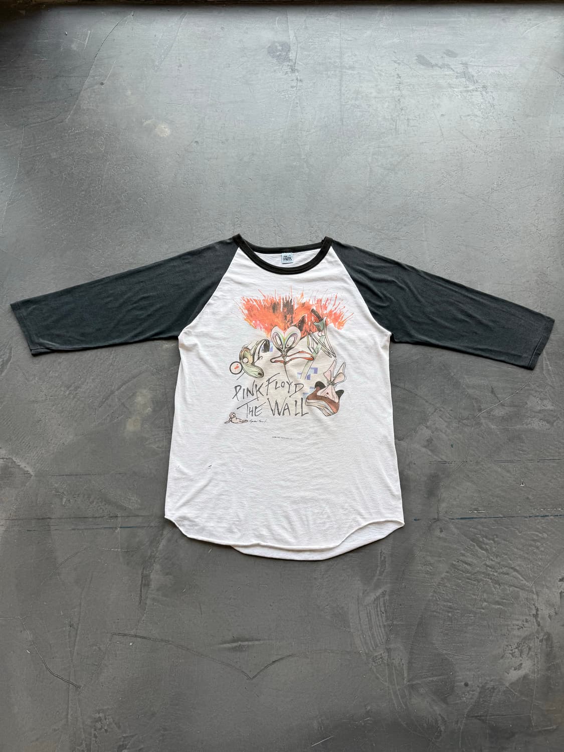 핑크 플로이드 1982‘s 7부 래글런 빈티지 티셔츠 상품이미지1
