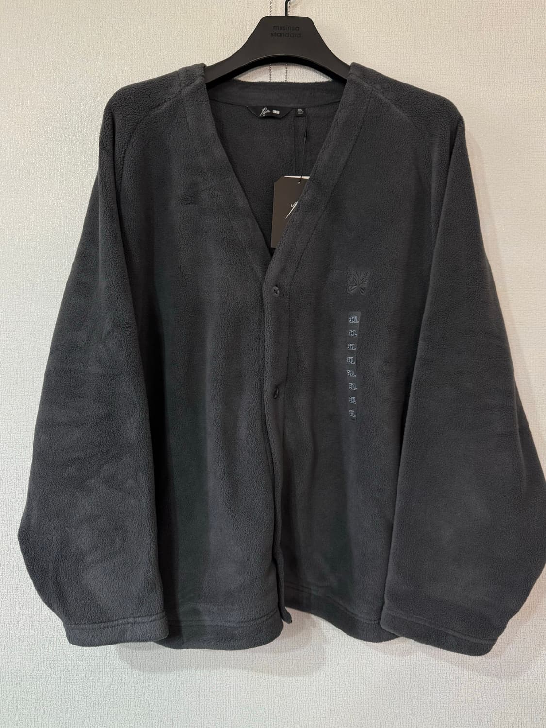 [2XL3XL] 유니클로 니들스 오버사이즈 플리스 가디건 그레이 상품이미지3