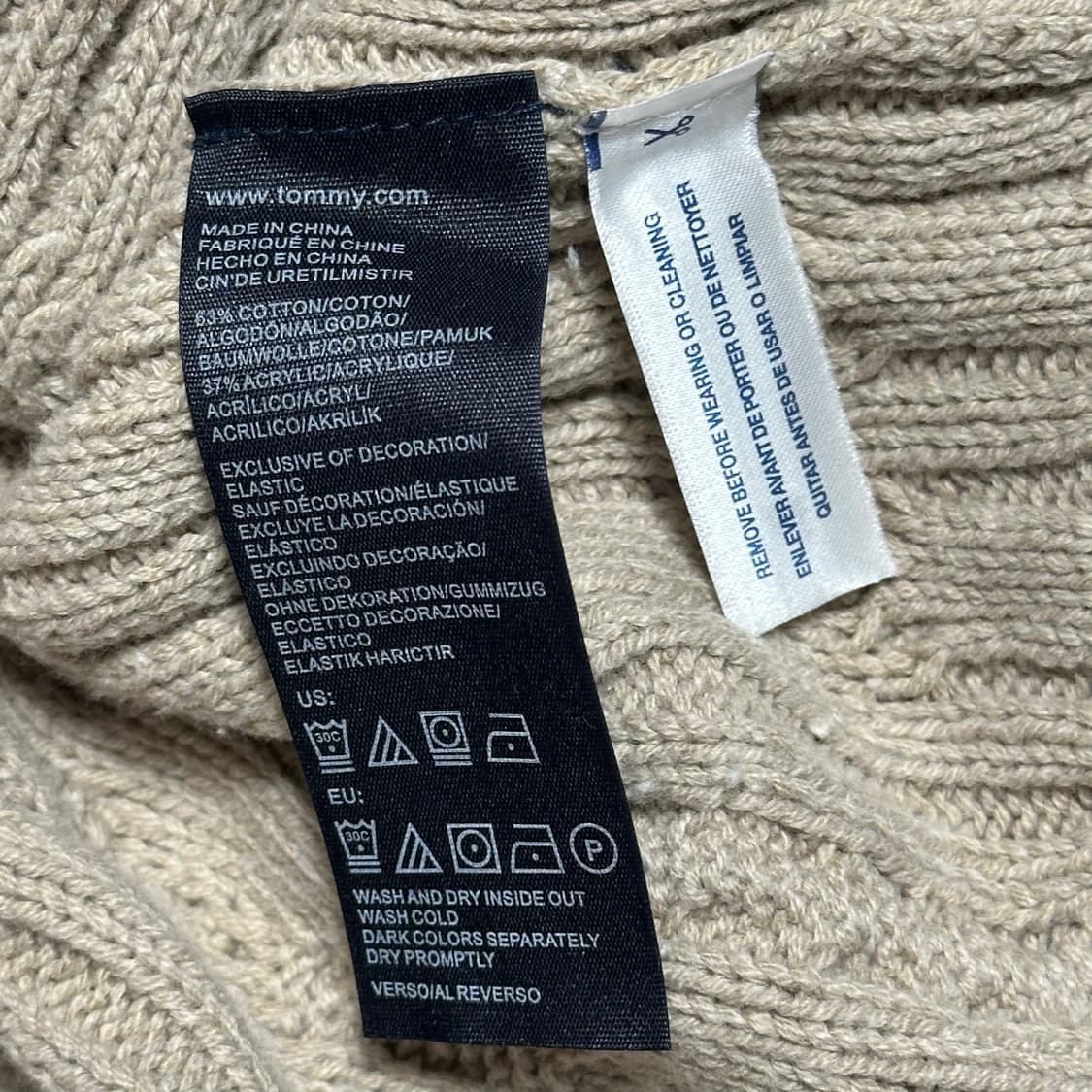 L 타미힐피거 케이블 라운드넥 니트 상품이미지5