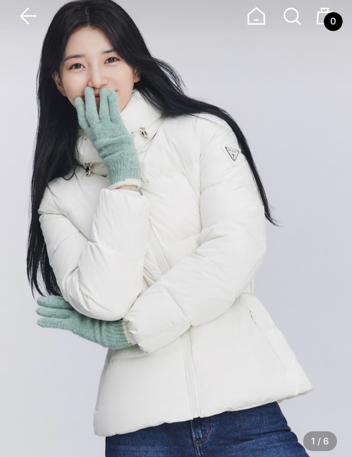 게스 벨티드 구스 수지 숏패딩 아이보리 상품이미지2