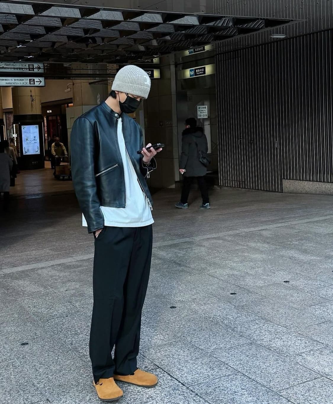 토니웩 레더 카프 레이서 블루종 자켓  L 사이즈 상품이미지3