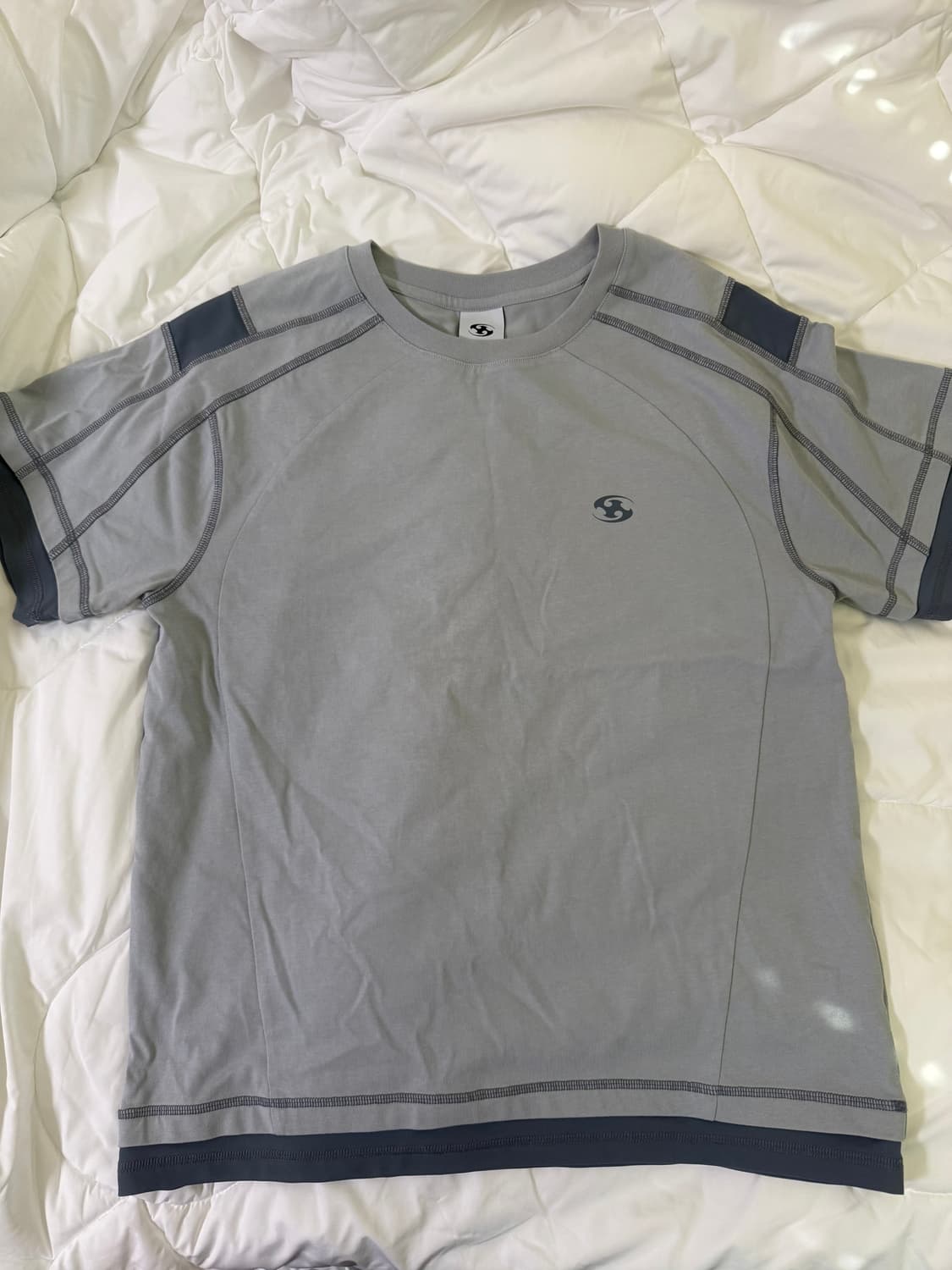 산산기어 메쉬 판넬 티셔츠 스카이 블루 상품이미지1