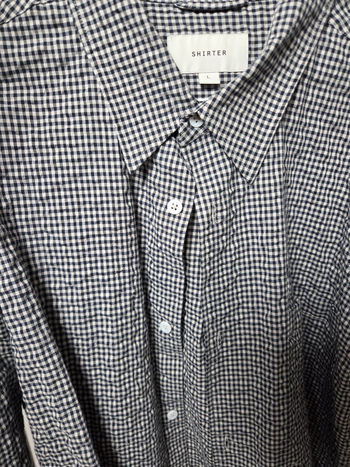 셔터 에디터셔츠 L 깅엄체크 상품이미지2