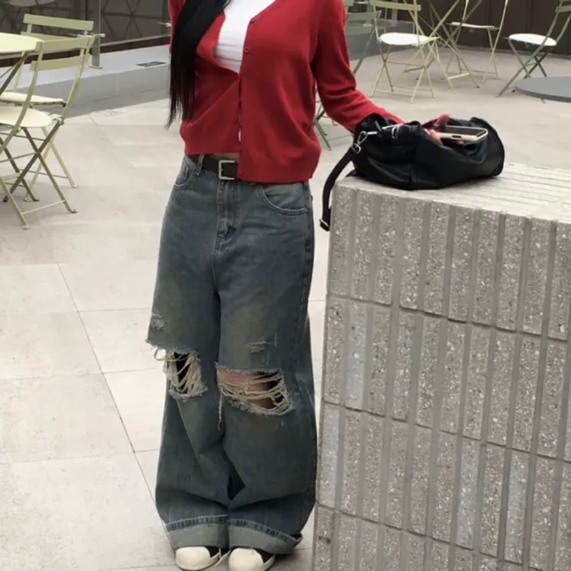 에이블리 리즈리버 빈티지 데미지 데님 팬츠 상품이미지1