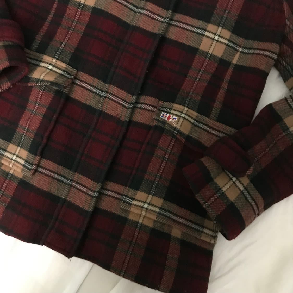 Ask 에스크 모리걸 사와코 체크 퍼 울 후드 코트 상품이미지5