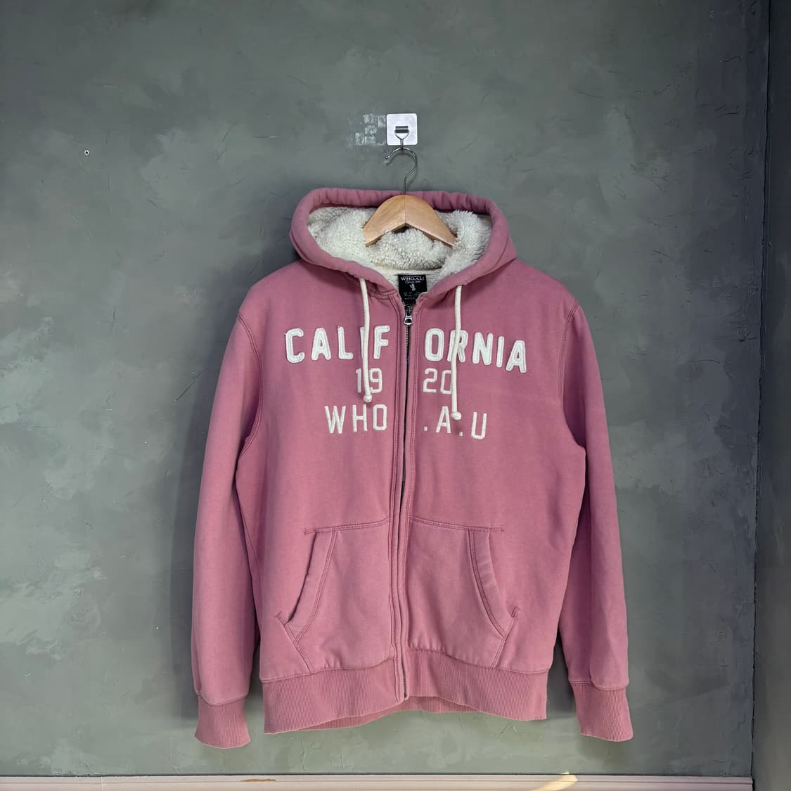 후아유 양털 후드집업 핑크 상품이미지1