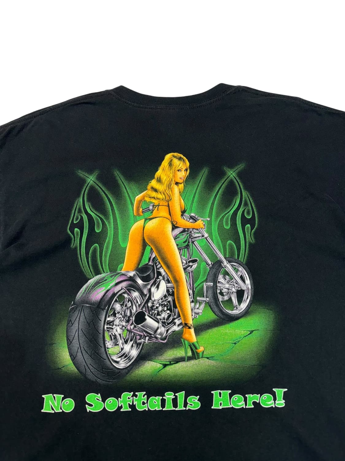 00s Lethal Threat 바이크 핀업 걸 빈티지 티셔츠 (XL) 상품이미지2