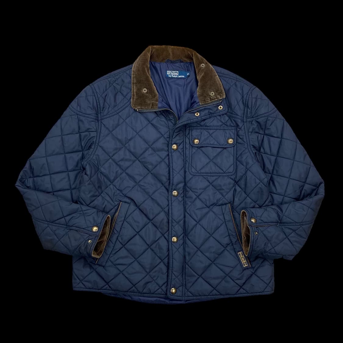 폴로랄프로렌 빈티지 코듀로이 카라 네이비 퀼팅자켓 상품이미지1