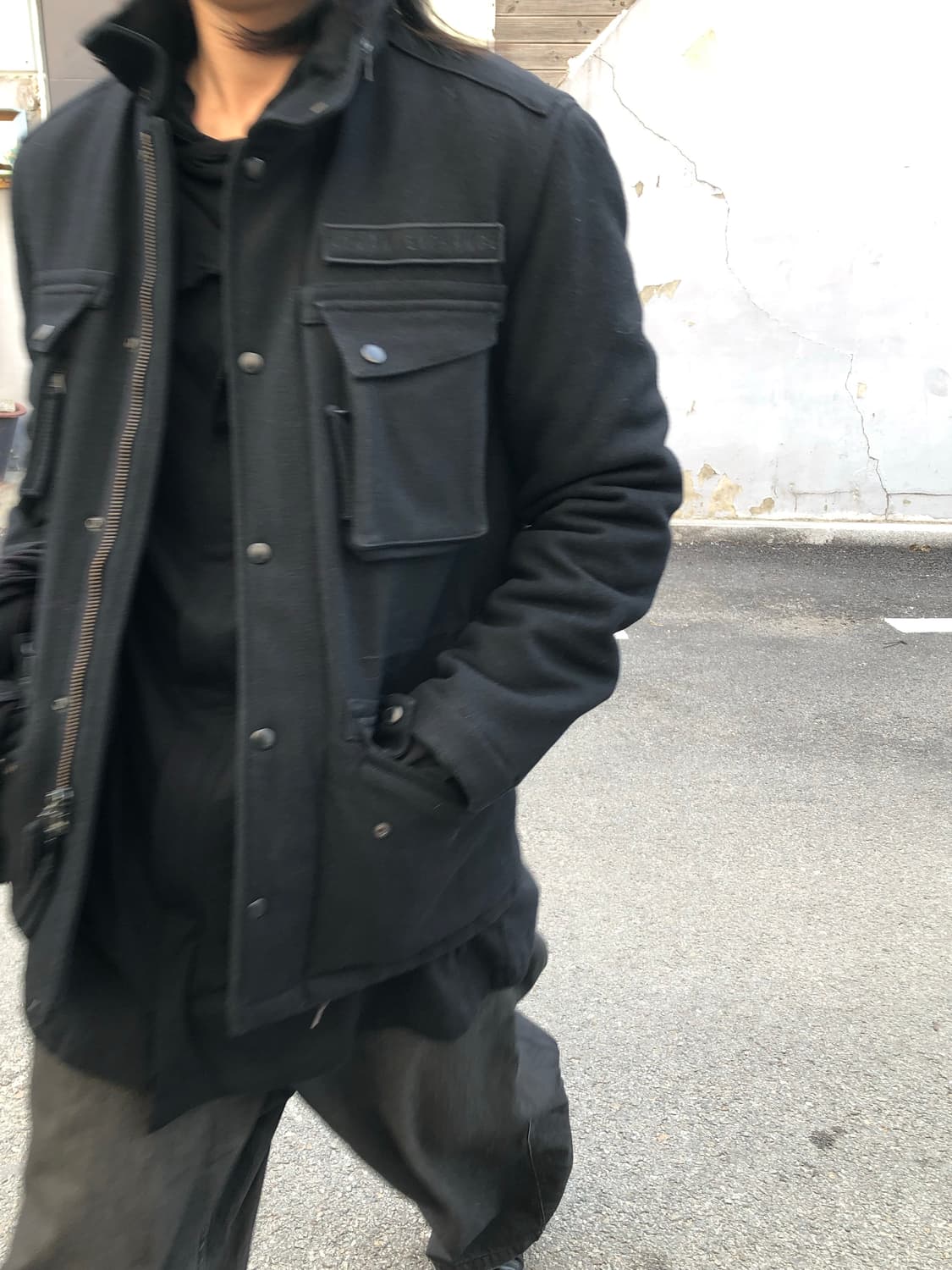 아르마니 익스체인지 하이넥 울 야상 자켓 상품이미지2