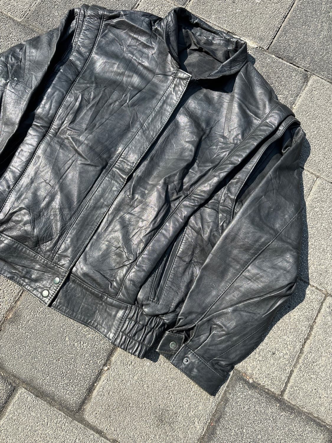 리얼 레더 블루종 자켓 상품이미지4