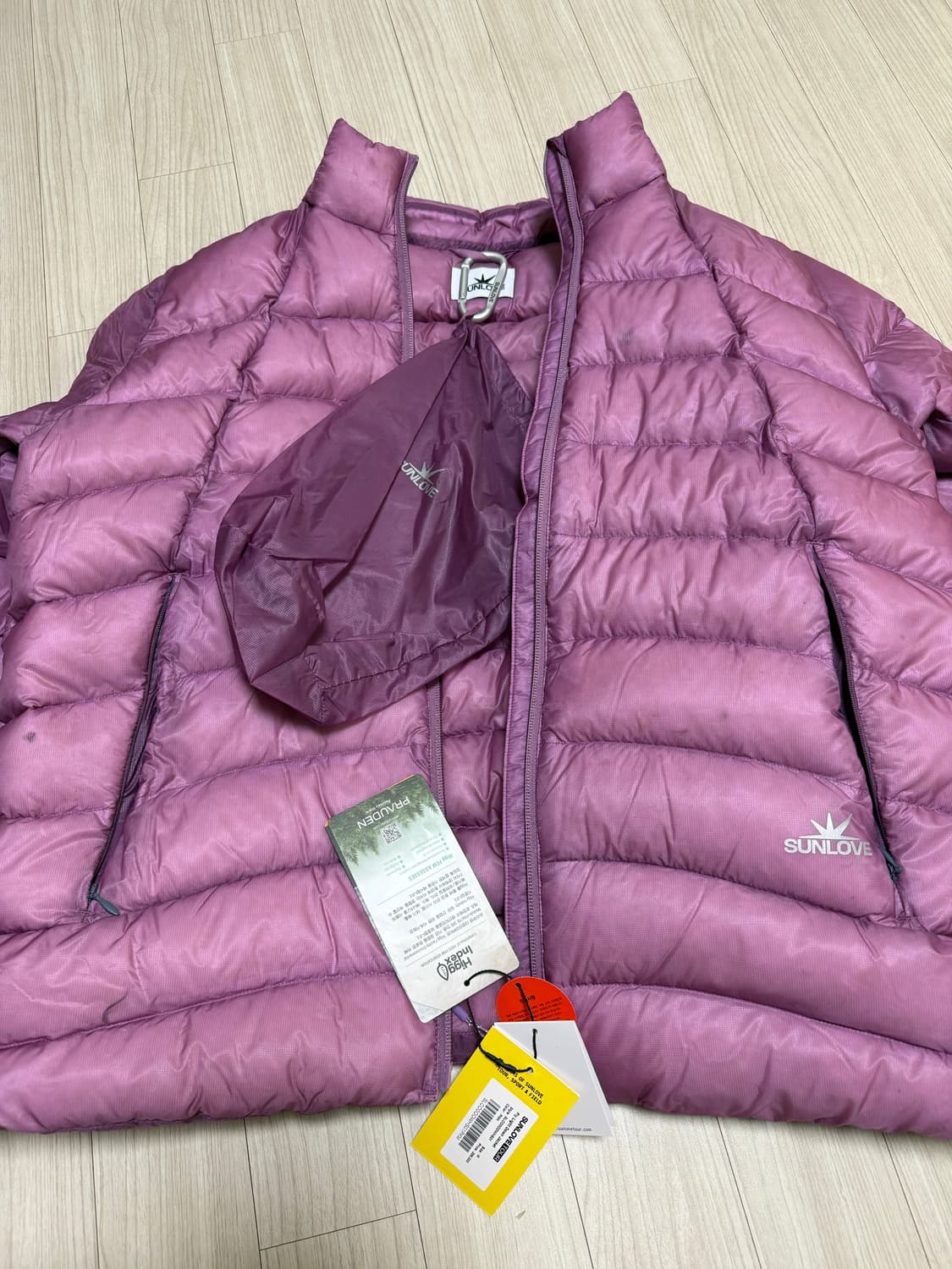 썬러브 경량패딩 핑크 상품이미지2