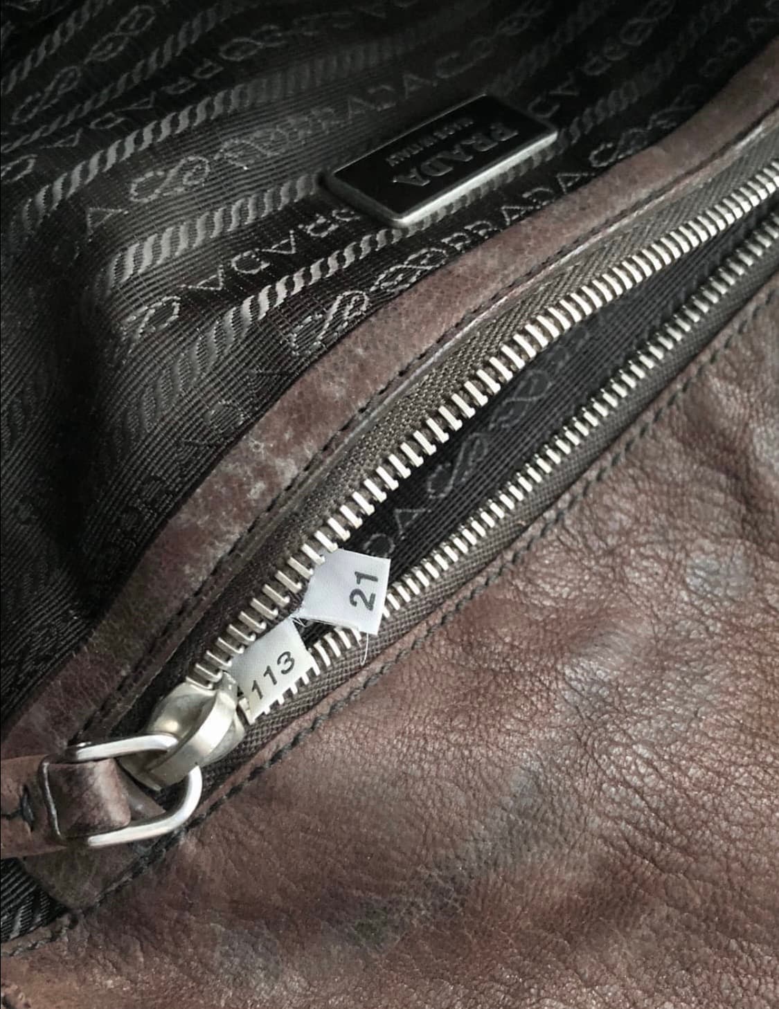 프라다 브라운 레더 숄더백 토트백 상품이미지6