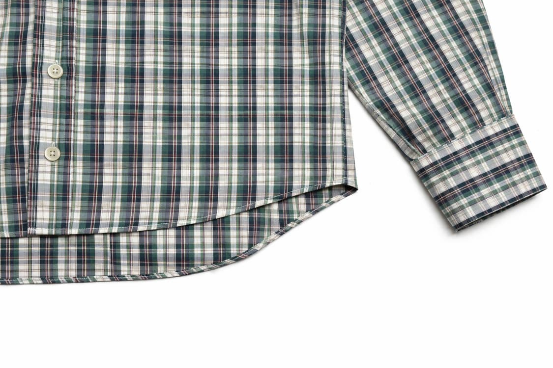 JPN 일본 빈티지 y2k 모리걸 아메카지 그린 체크 셔츠 포켓 남방 M 상품이미지6